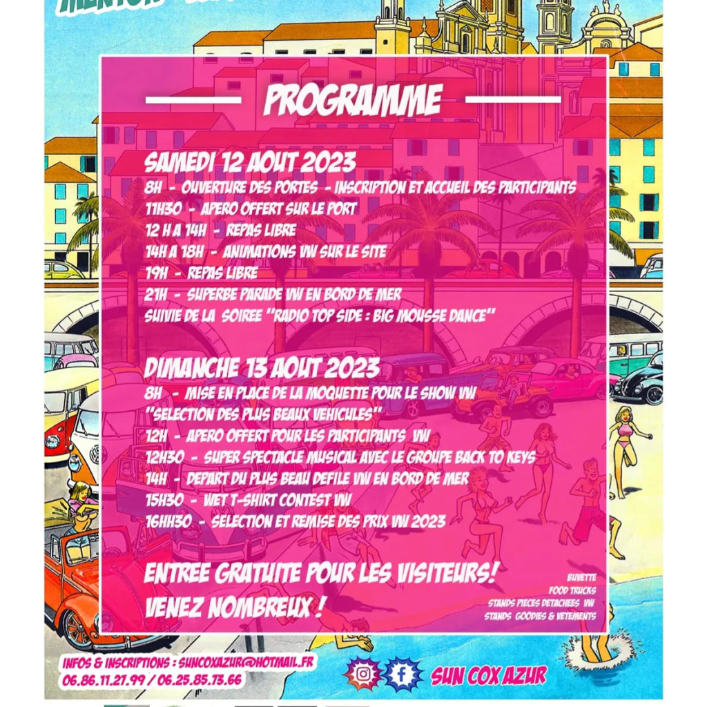 Folkvagnsfest på Rondelli de Garavan-stadion i Menton